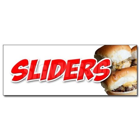 Signmission SLIDERSMINI BURGERS DECAL sticker charcoal grilled beef cheeseburger eat, D-48 Sliders Mini Burger D-48 Sliders Mini Burger